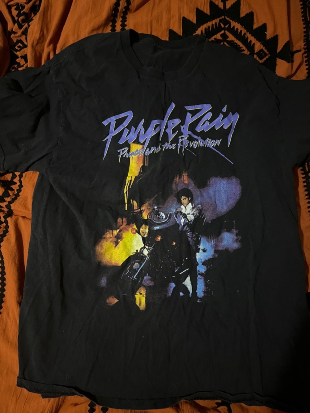 Purple Rain Graphic Men’s Black T‑Shirt